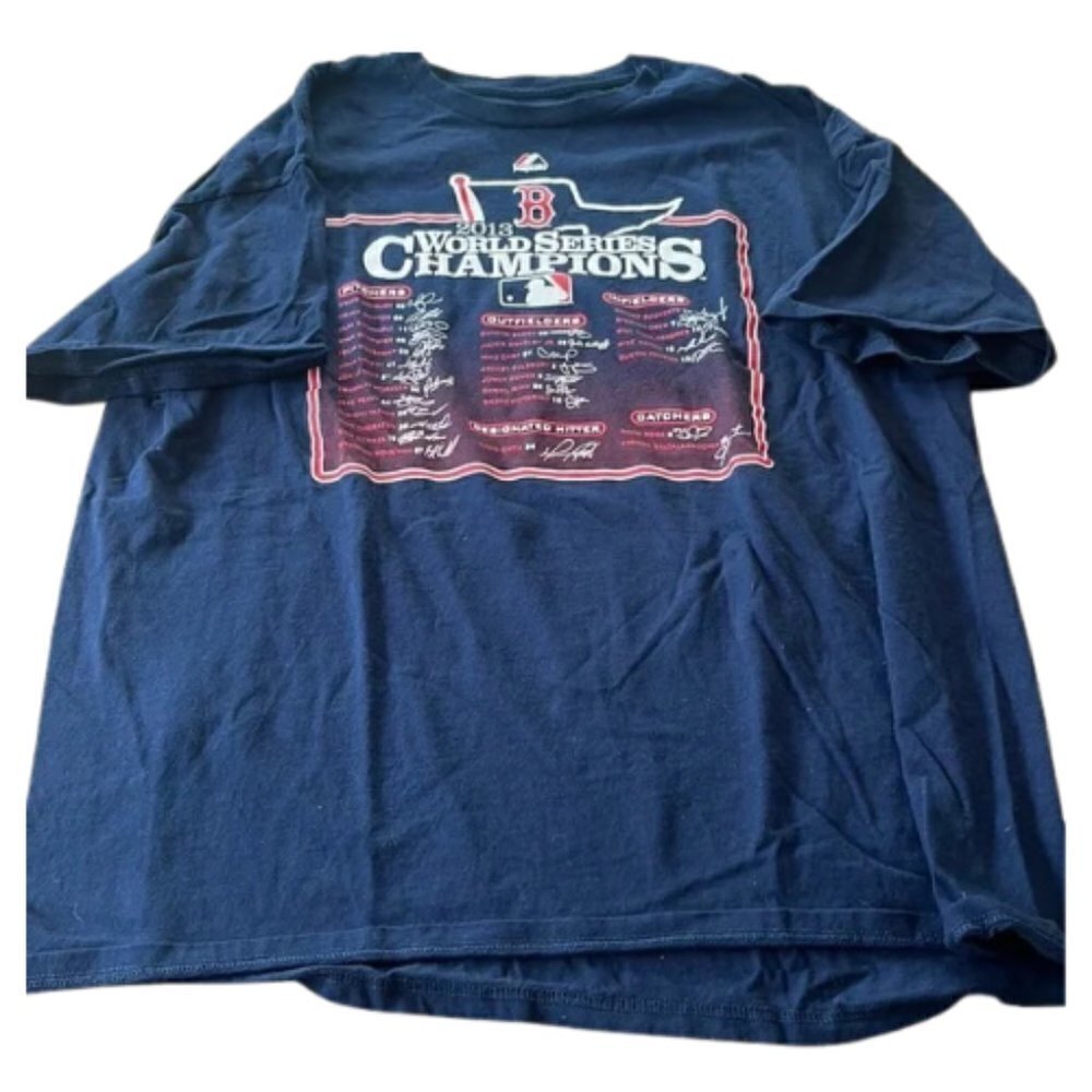 Majestic Boston Red Sox 2013 World Series Champions Blue T-shirt Size 2XL